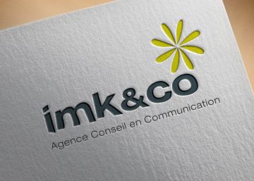 Logo imk&co agence communication Alsace Strasbourg effet bossing impression carte de visite